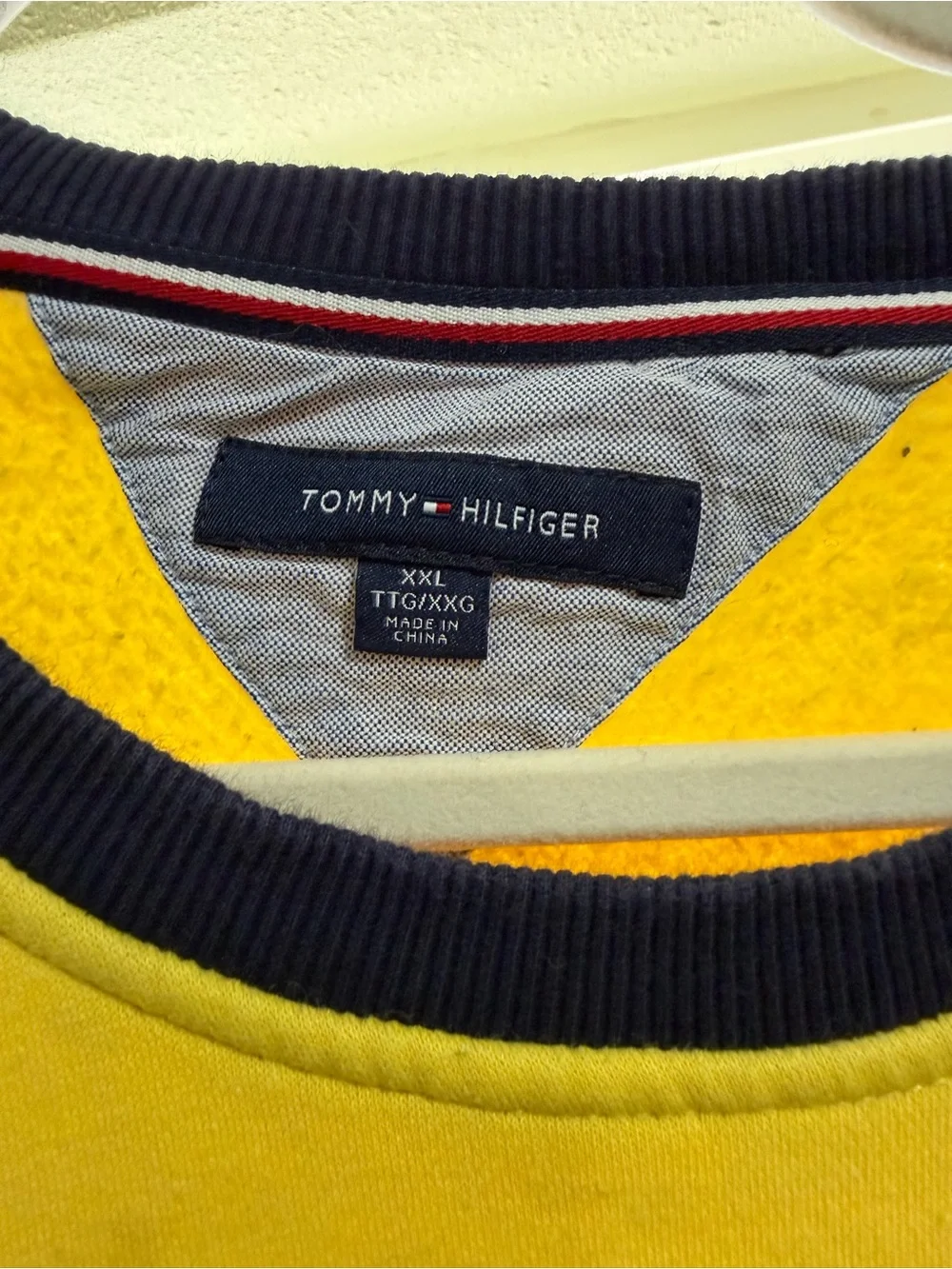 Tommy Hilfiger Yellow, Red & White Logo Crewneck Sweatshirt